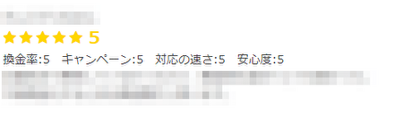 満点評価の口コミ例